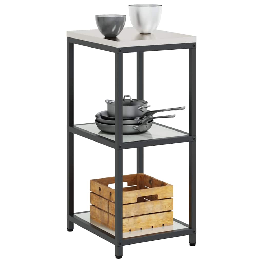 Kitchen Storage with Shelf Silver 40 x 50 x 92 cm Steel