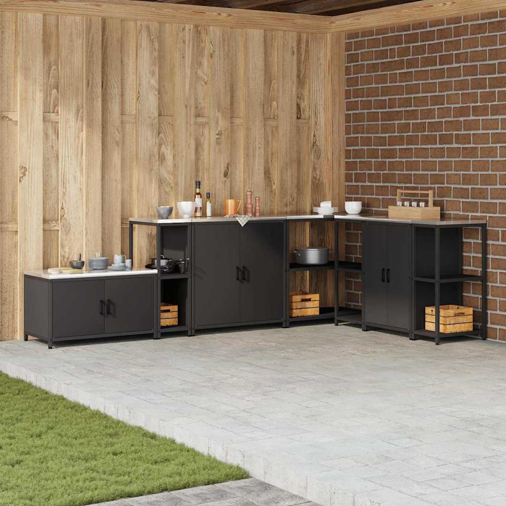 Kitchen Storage with Shelf Black 30 x 50 x 92 cm Steel