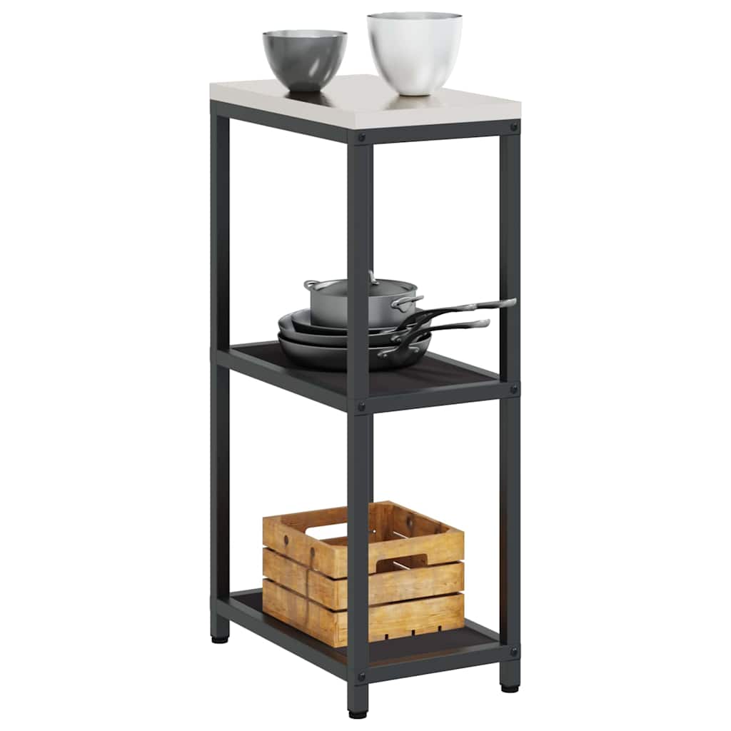 Kitchen Storage with Shelf Black 30 x 50 x 92 cm Steel