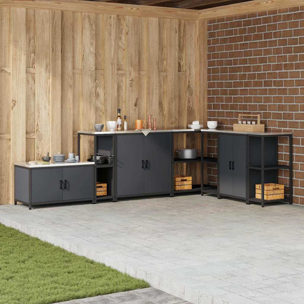 Kitchen Storage with Shelf Anthracite 30 x 50 x 92 cm Steel