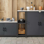 Kitchen Storage with Shelf Anthracite 30 x 50 x 92 cm Steel
