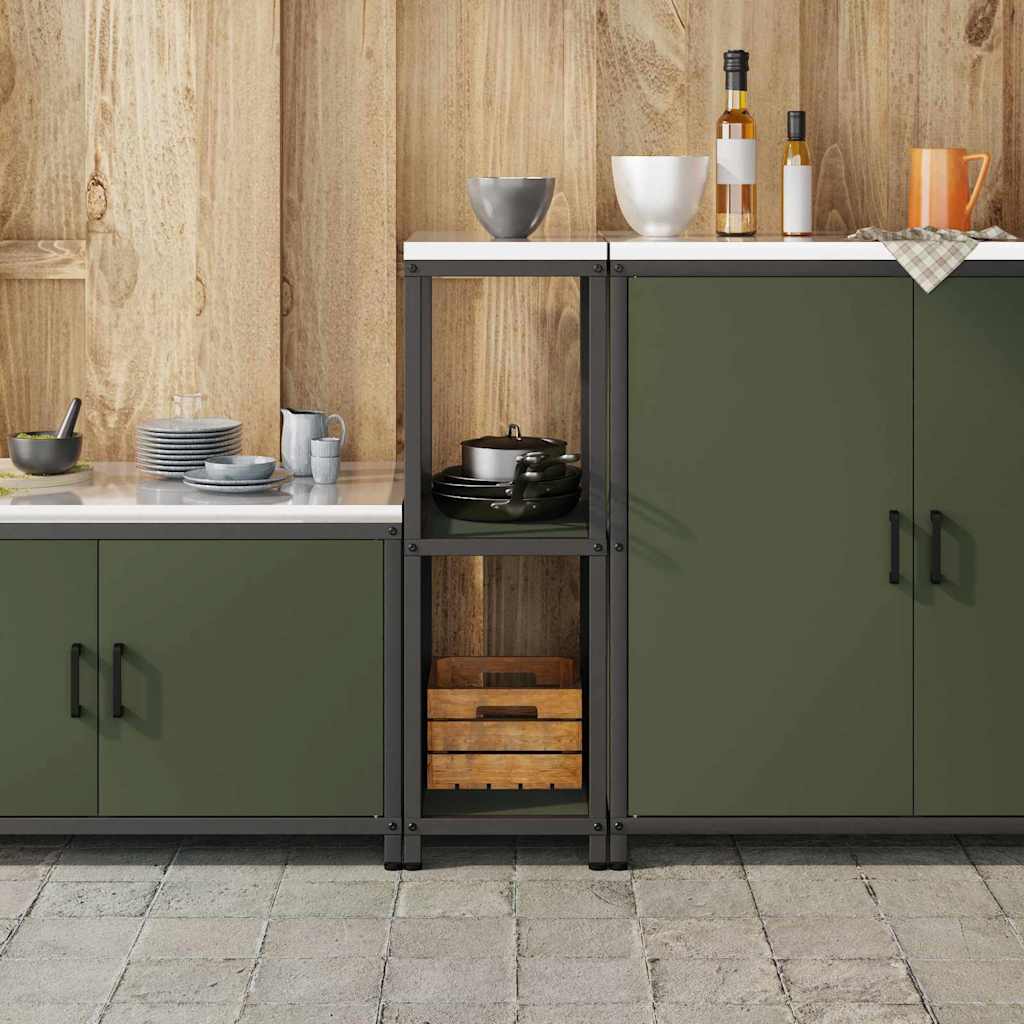 Kitchen Storage with Shelf Olive Green 30 x 50 x 92 cm Steel