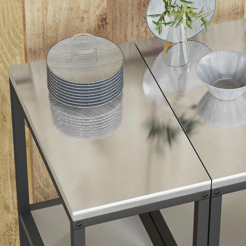 Kitchen Storage with Shelf Silver 30 x 50 x 92 cm Steel