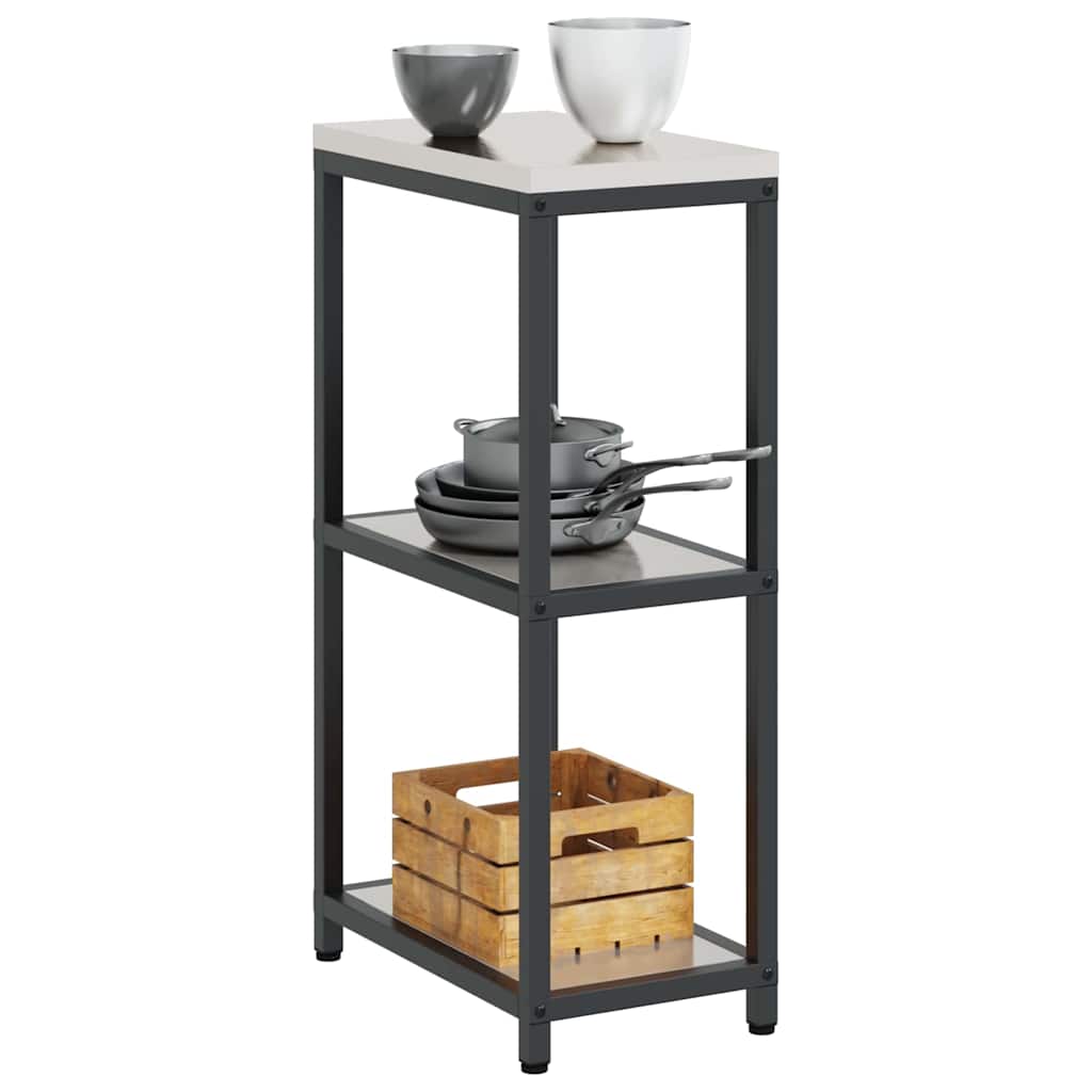 Kitchen Storage with Shelf Silver 30 x 50 x 92 cm Steel