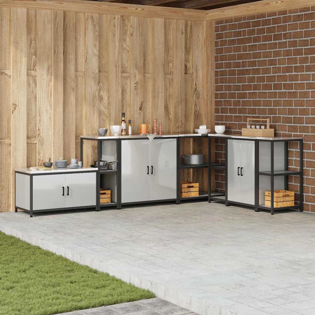 Kitchen Storage with Shelf Silver 30 x 50 x 92 cm Steel