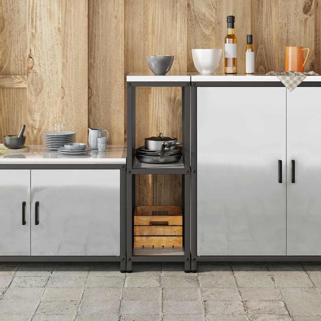 Kitchen Storage with Shelf Silver 30 x 50 x 92 cm Steel