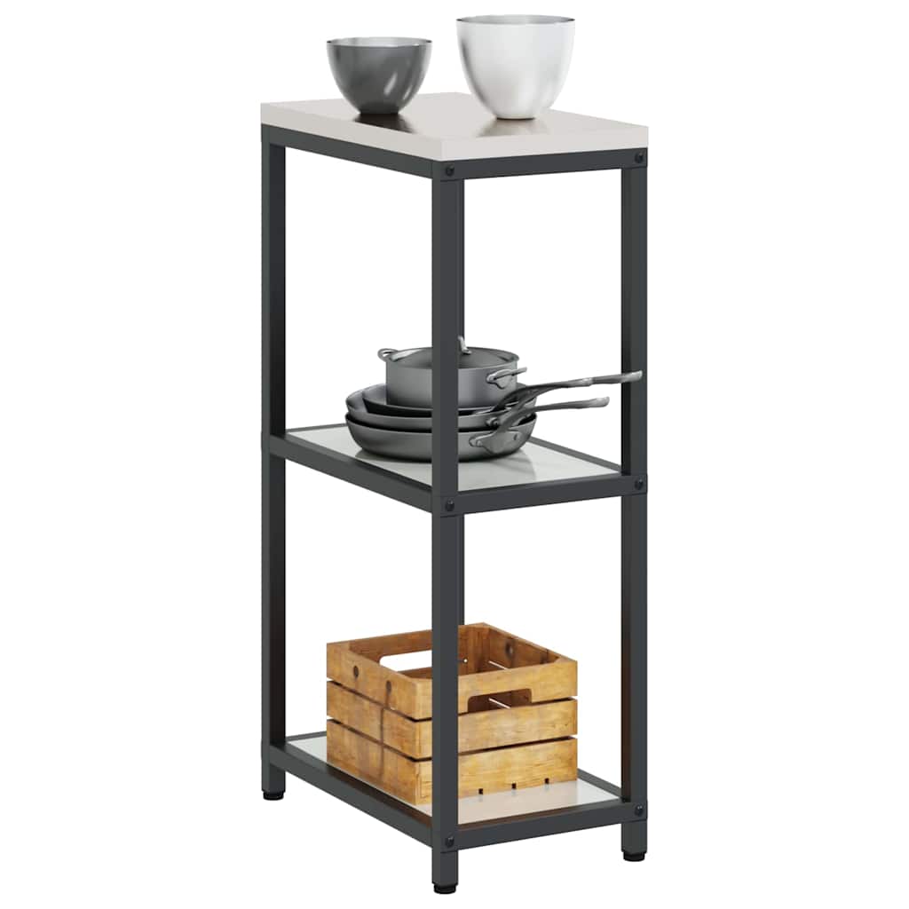 Kitchen Storage with Shelf Silver 30 x 50 x 92 cm Steel