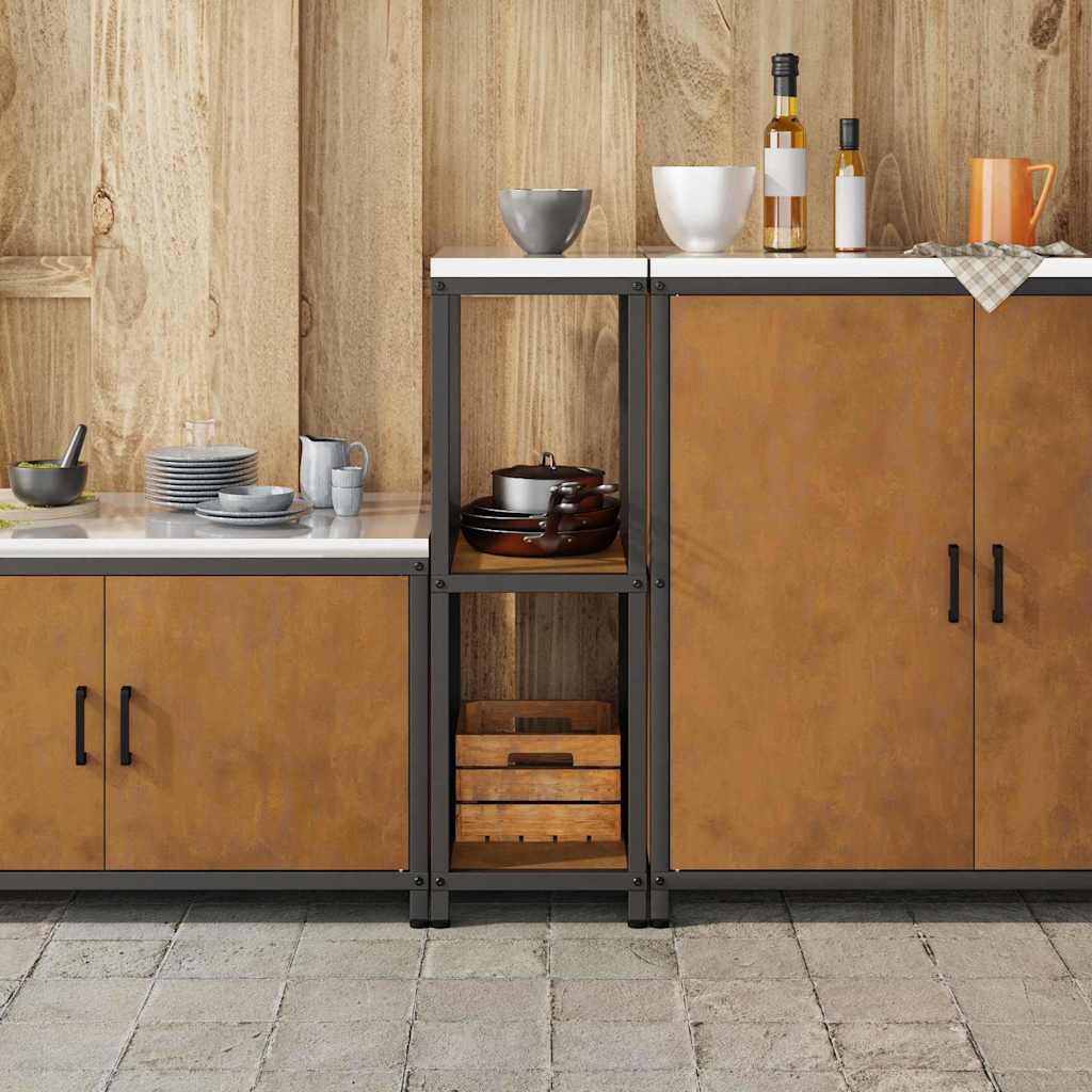 Kitchen Storage with Shelf Rusty 30 x 50 x 92 cm Steel