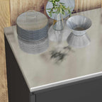 Kitchen Storage with Shelf Black 90 x 50 x 92 cm Steel