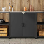 Kitchen Storage with Shelf Black 90 x 50 x 92 cm Steel