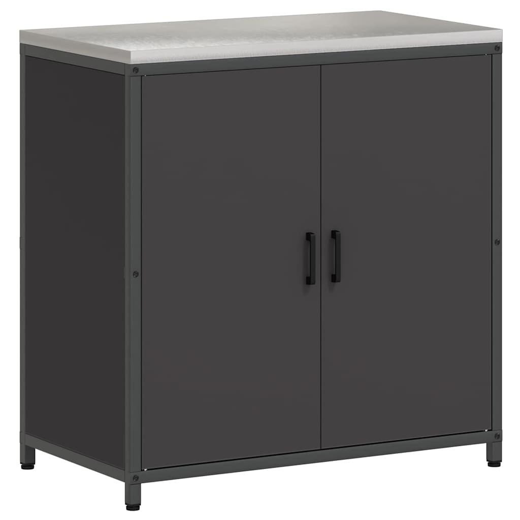 Kitchen Storage with Shelf Black 90 x 50 x 92 cm Steel