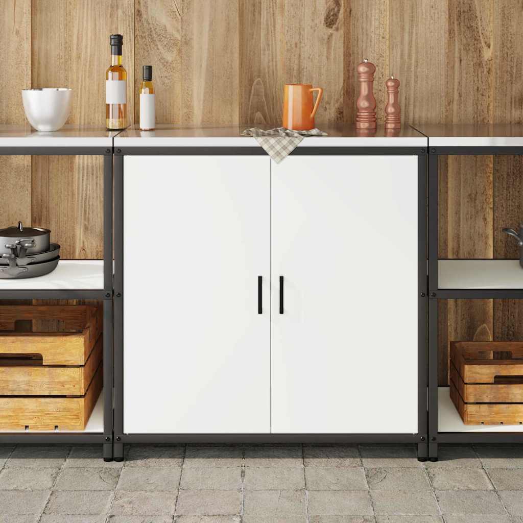 Kitchen Storage with Shelf White 90 x 50 x 92 cm Steel