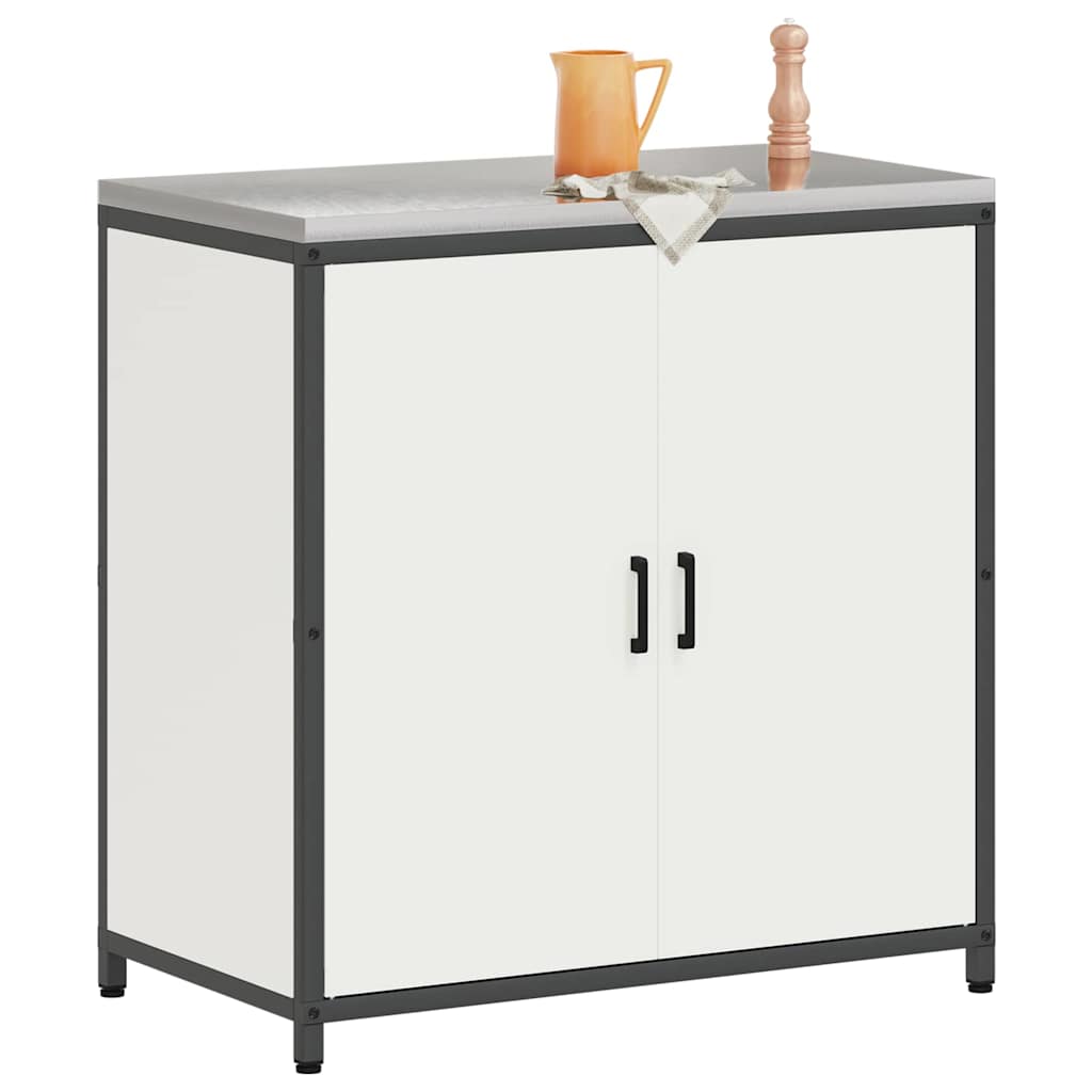 Kitchen Storage with Shelf White 90 x 50 x 92 cm Steel