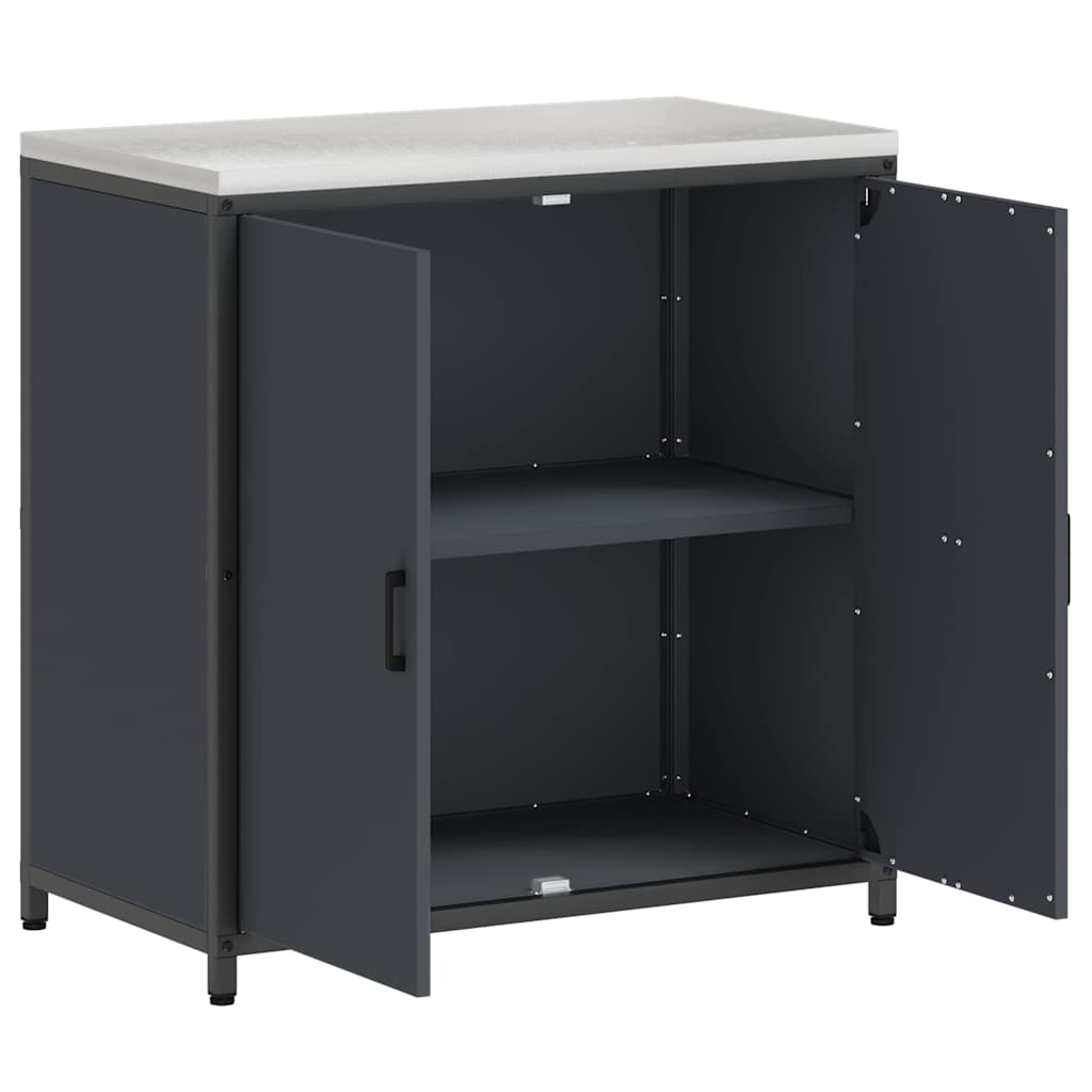 Kitchen Storage with Shelf Anthracite 90 x 50 x 92 cm Steel