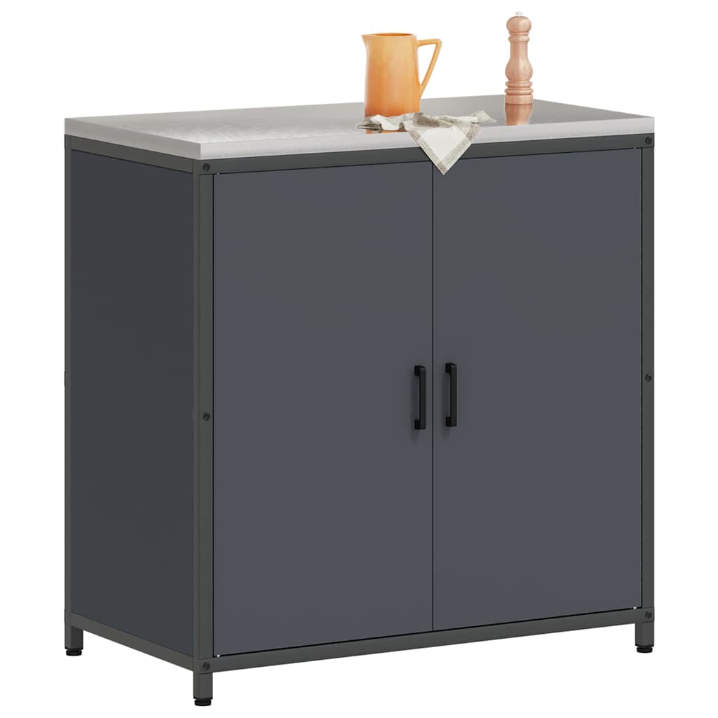 Kitchen Storage with Shelf Anthracite 90 x 50 x 92 cm Steel