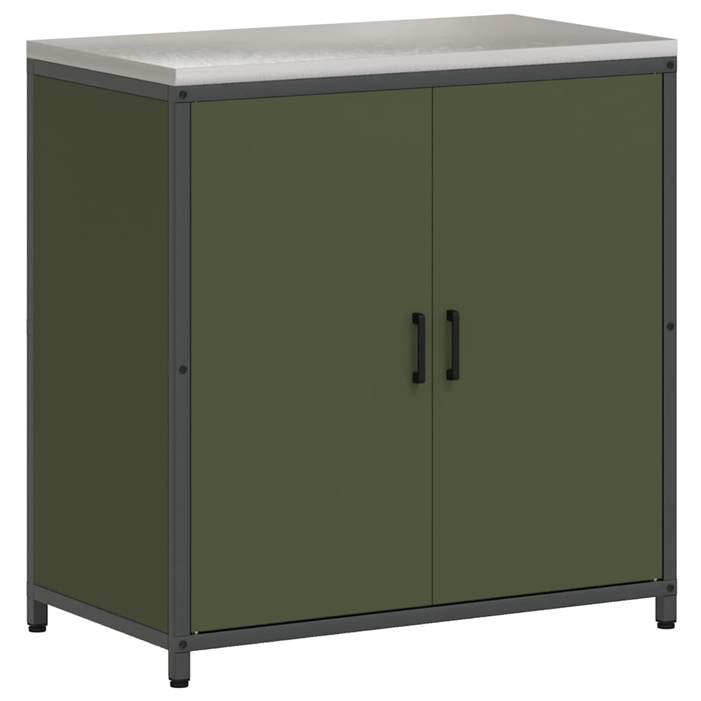 Kitchen Storage with Shelf Olive Green 90 x 50 x 92 cm Steel