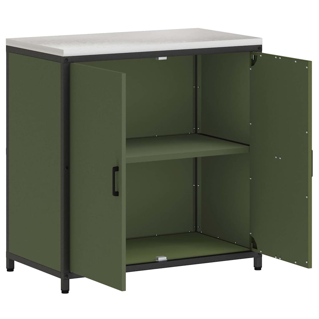 Kitchen Storage with Shelf Olive Green 90 x 50 x 92 cm Steel