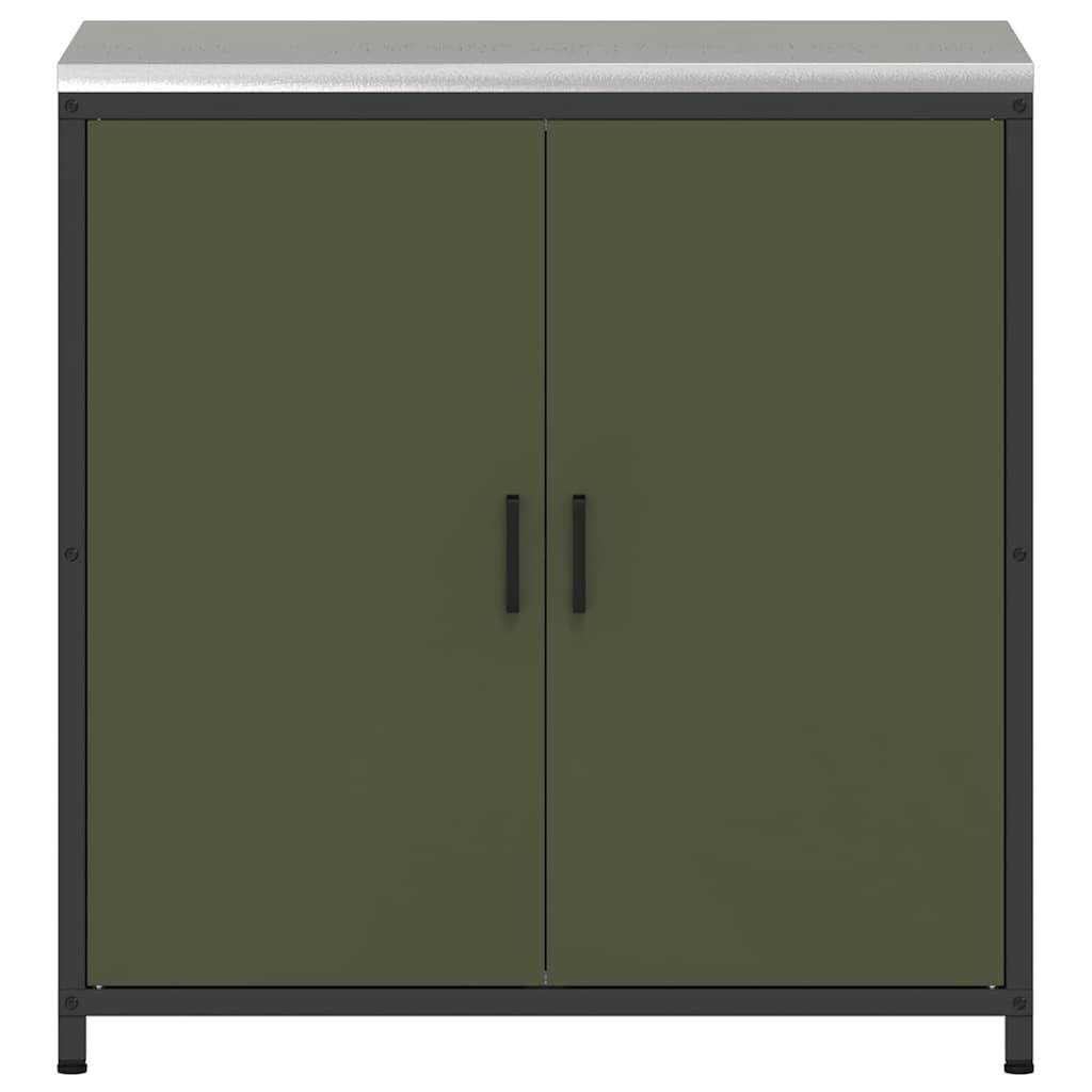 Kitchen Storage with Shelf Olive Green 90 x 50 x 92 cm Steel