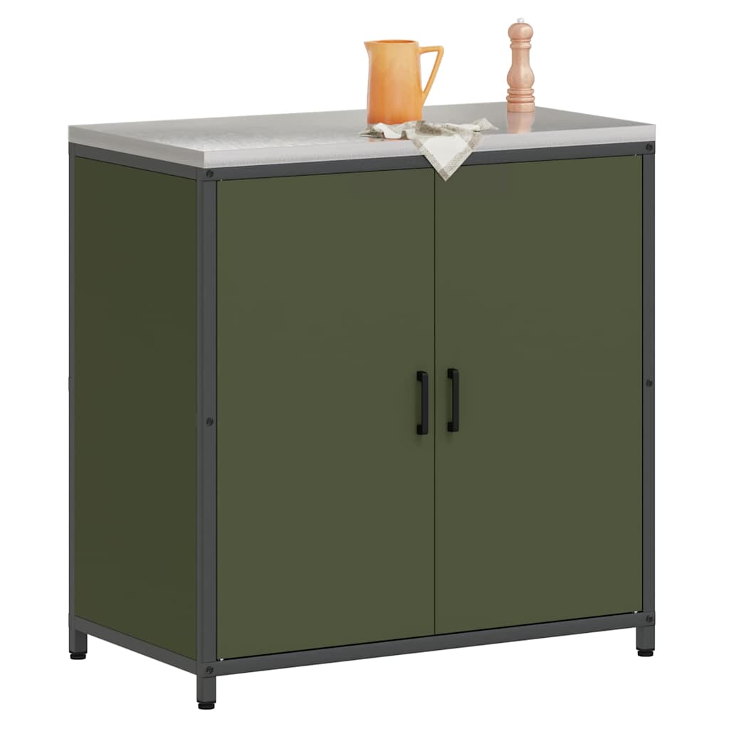 Kitchen Storage with Shelf Olive Green 90 x 50 x 92 cm Steel