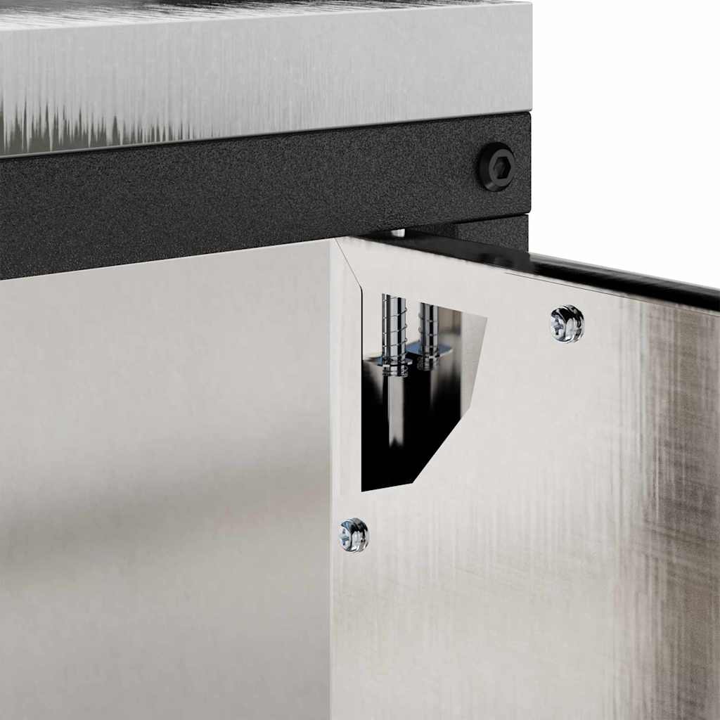 Kitchen Storage with Shelf Silver 90 x 50 x 92 cm Steel