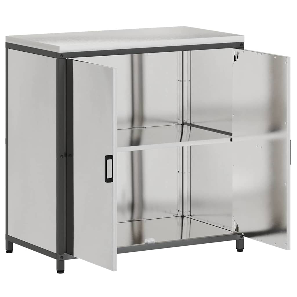 Kitchen Storage with Shelf Silver 90 x 50 x 92 cm Steel