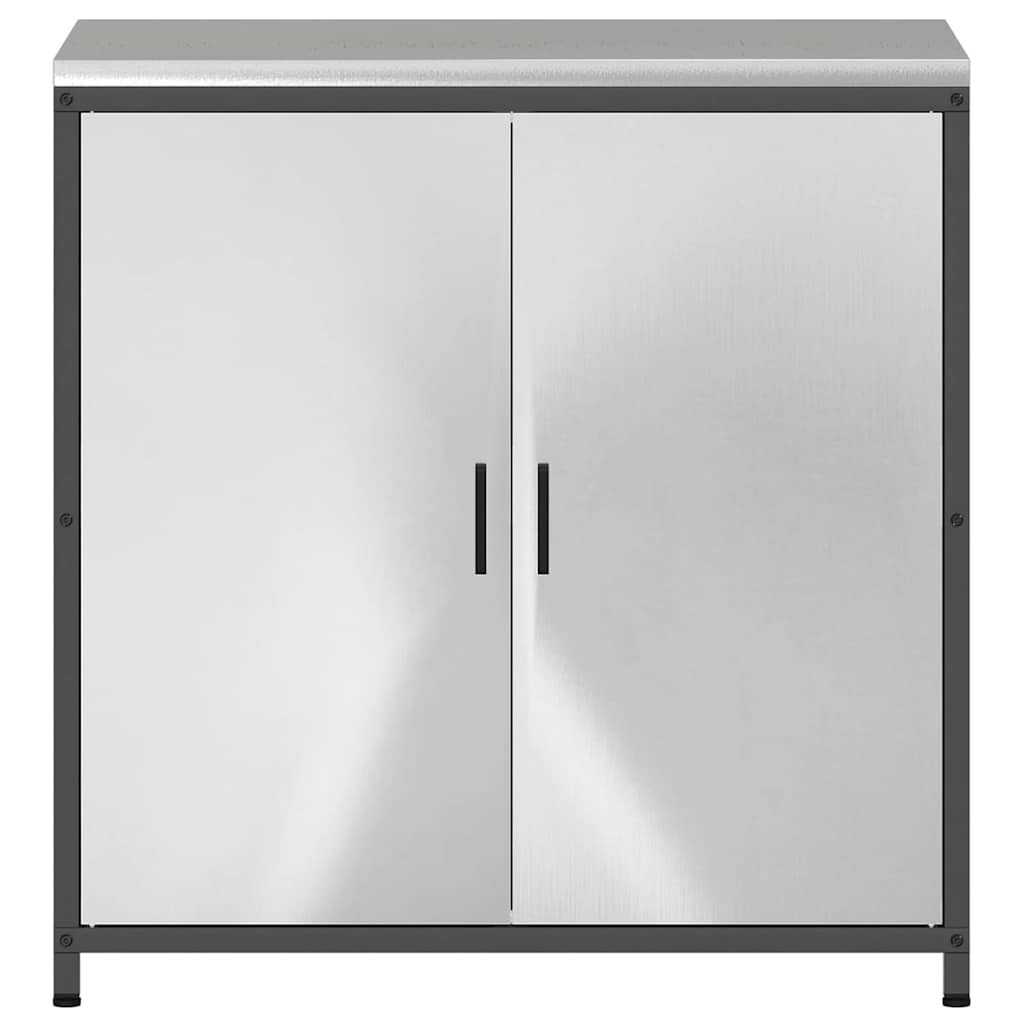 Kitchen Storage with Shelf Silver 90 x 50 x 92 cm Steel