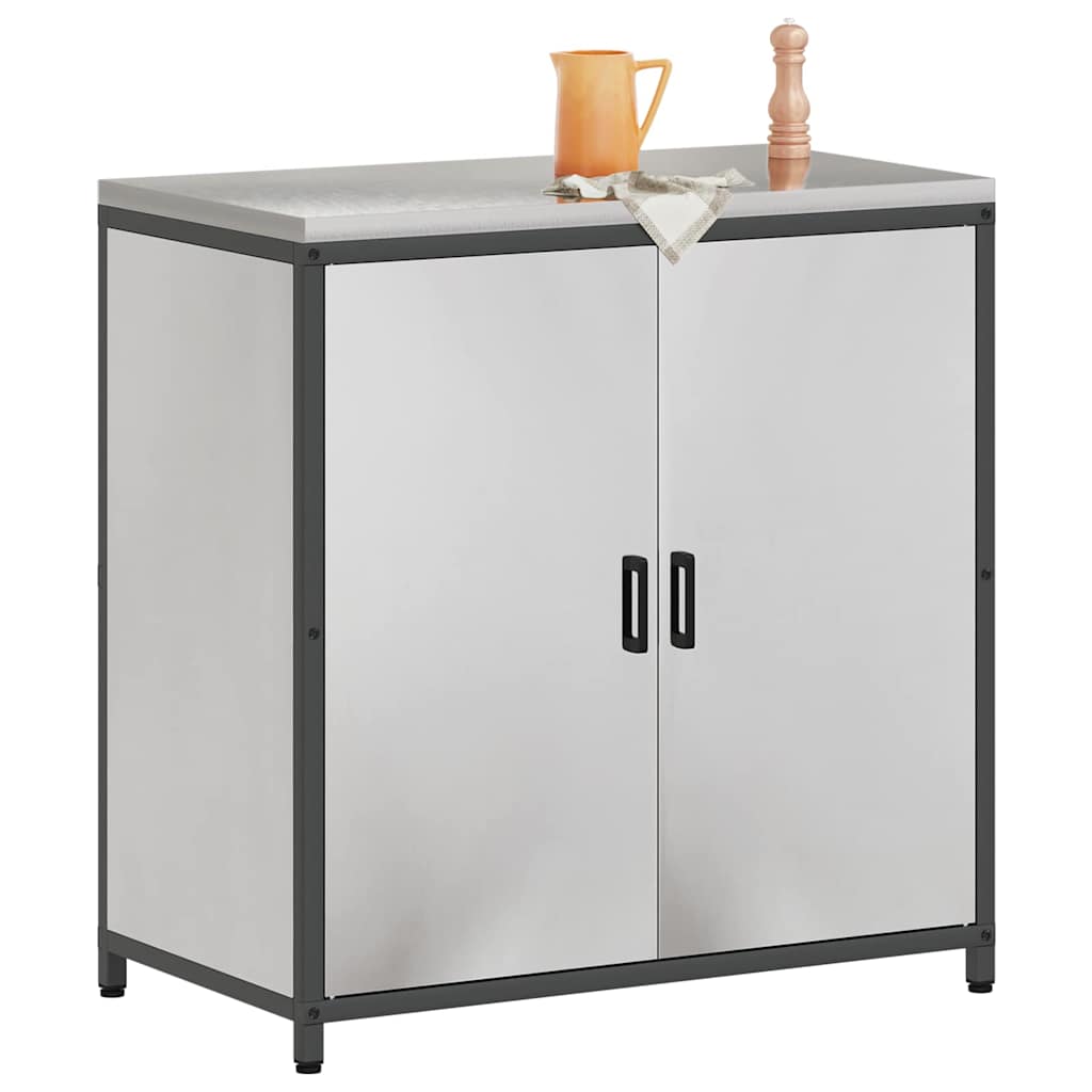 Kitchen Storage with Shelf Silver 90 x 50 x 92 cm Steel