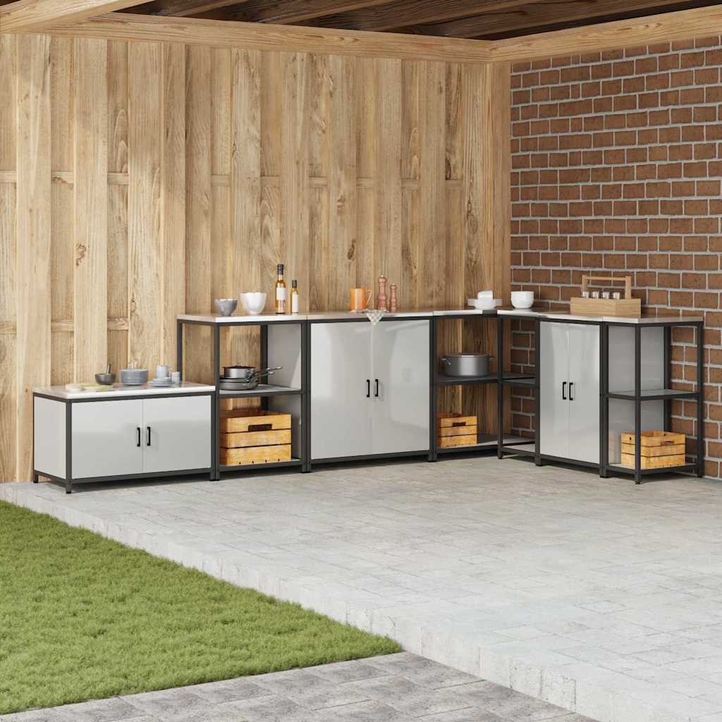 Kitchen Storage with Shelf Silver 90 x 50 x 92 cm Steel