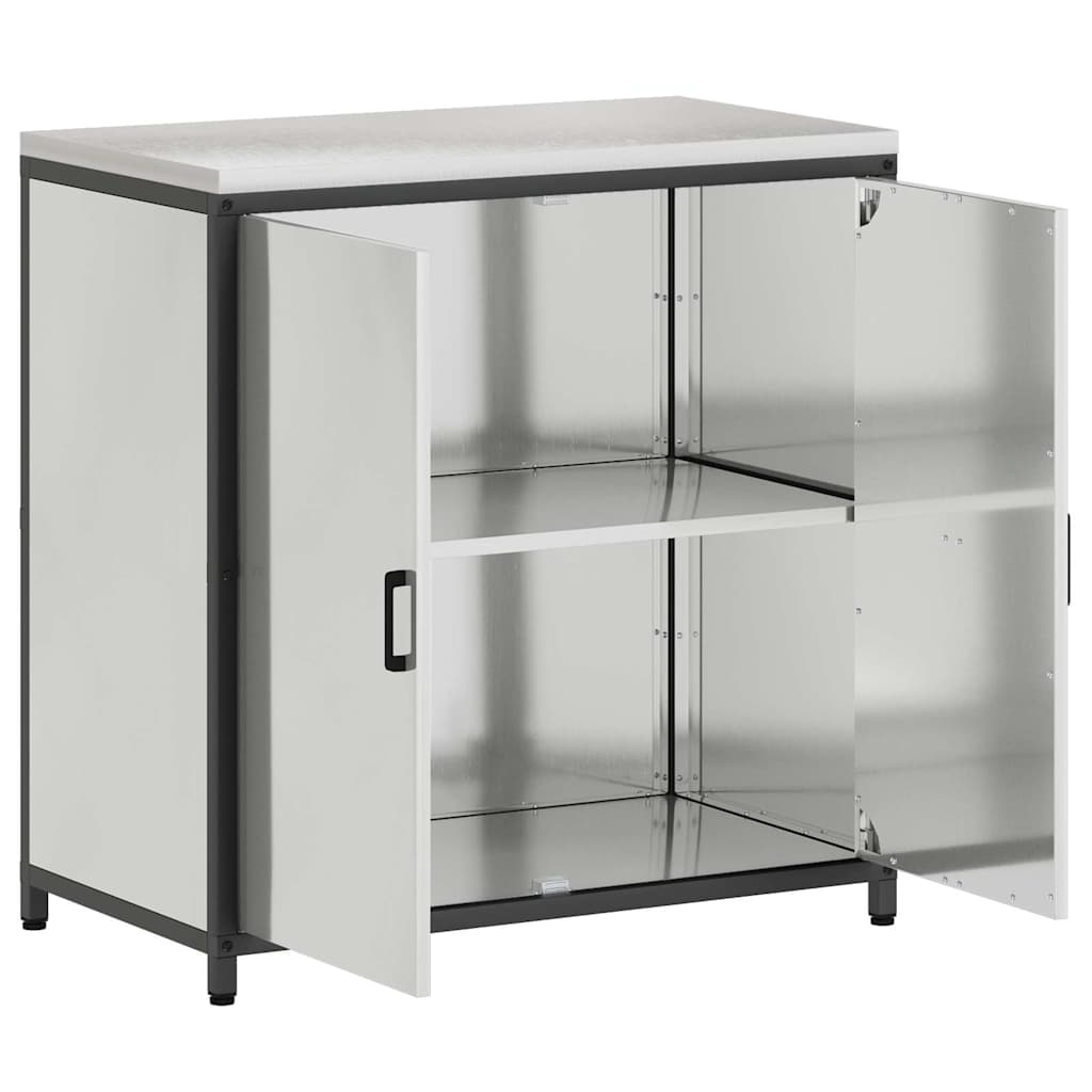 Kitchen Storage with Shelf Silver 90 x 50 x 92 cm Steel