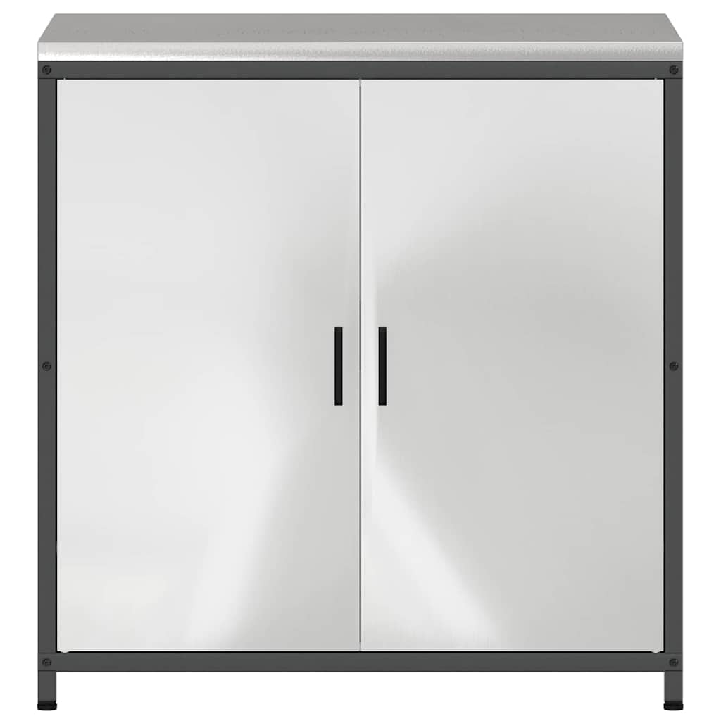 Kitchen Storage with Shelf Silver 90 x 50 x 92 cm Steel