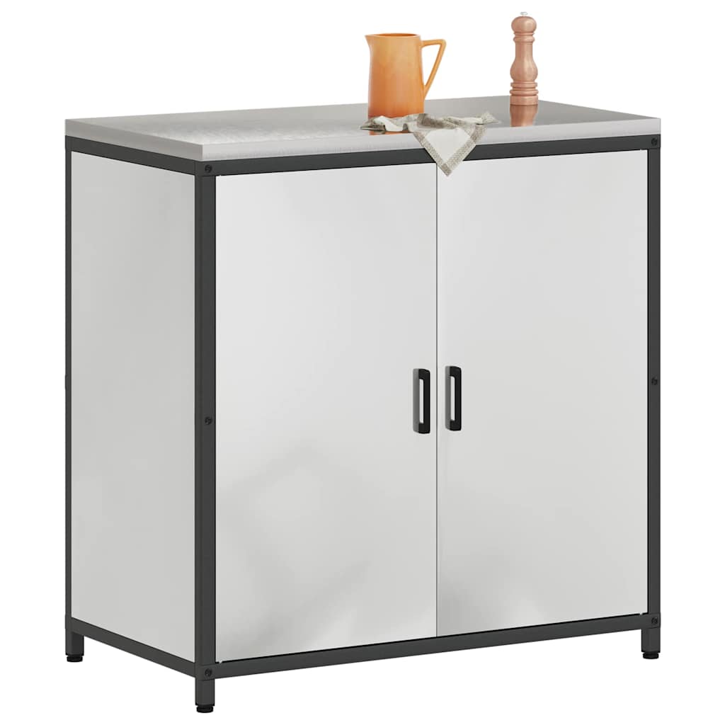 Kitchen Storage with Shelf Silver 90 x 50 x 92 cm Steel