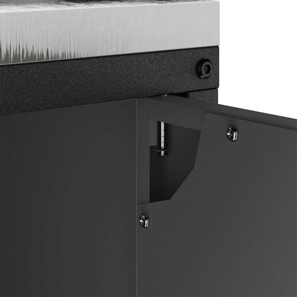 Kitchen Storage with Shelf Black 60 x 50 x 92 cm Steel