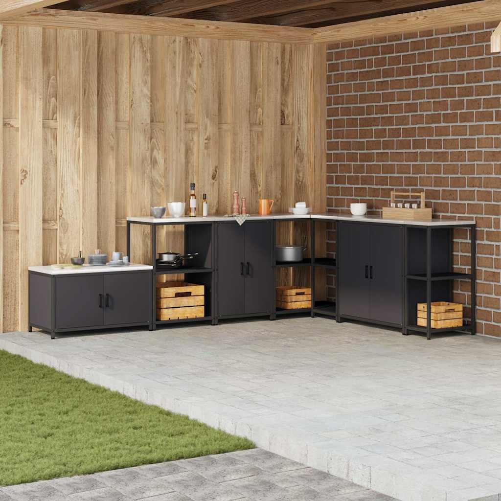 Kitchen Storage with Shelf Black 60 x 50 x 92 cm Steel