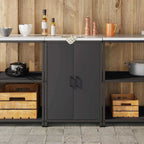 Kitchen Storage with Shelf Black 60 x 50 x 92 cm Steel