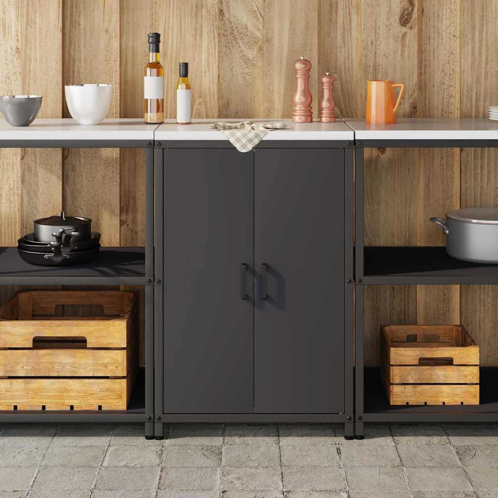 Kitchen Storage with Shelf Black 60 x 50 x 92 cm Steel