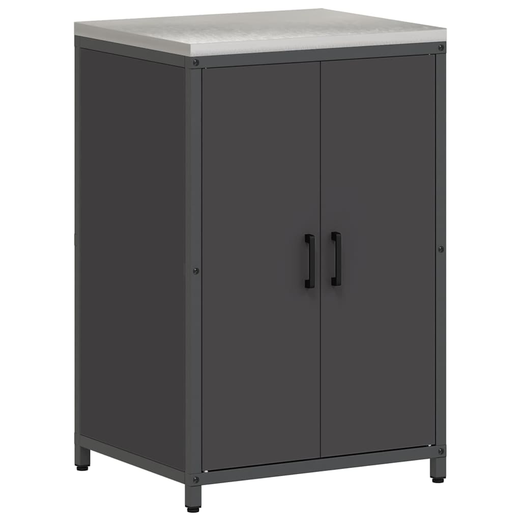 Kitchen Storage with Shelf Black 60 x 50 x 92 cm Steel