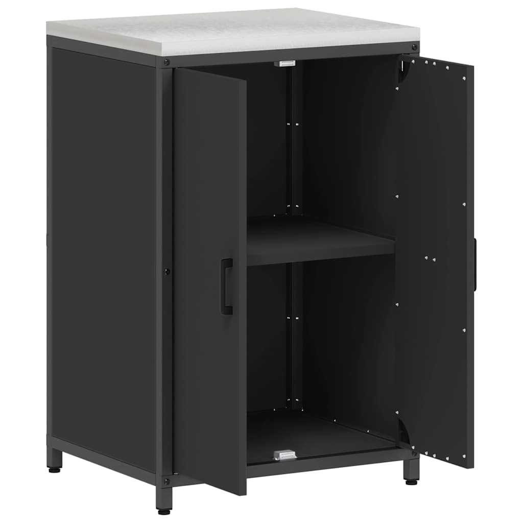 Kitchen Storage with Shelf Black 60 x 50 x 92 cm Steel