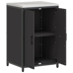 Kitchen Storage with Shelf Black 60 x 50 x 92 cm Steel