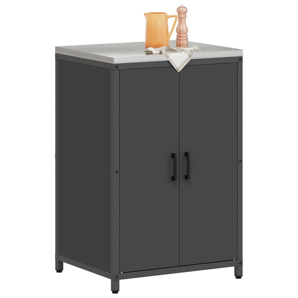 Kitchen Storage with Shelf Black 60 x 50 x 92 cm Steel
