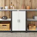 Kitchen Storage with Shelf White 60 x 50 x 92 cm Steel