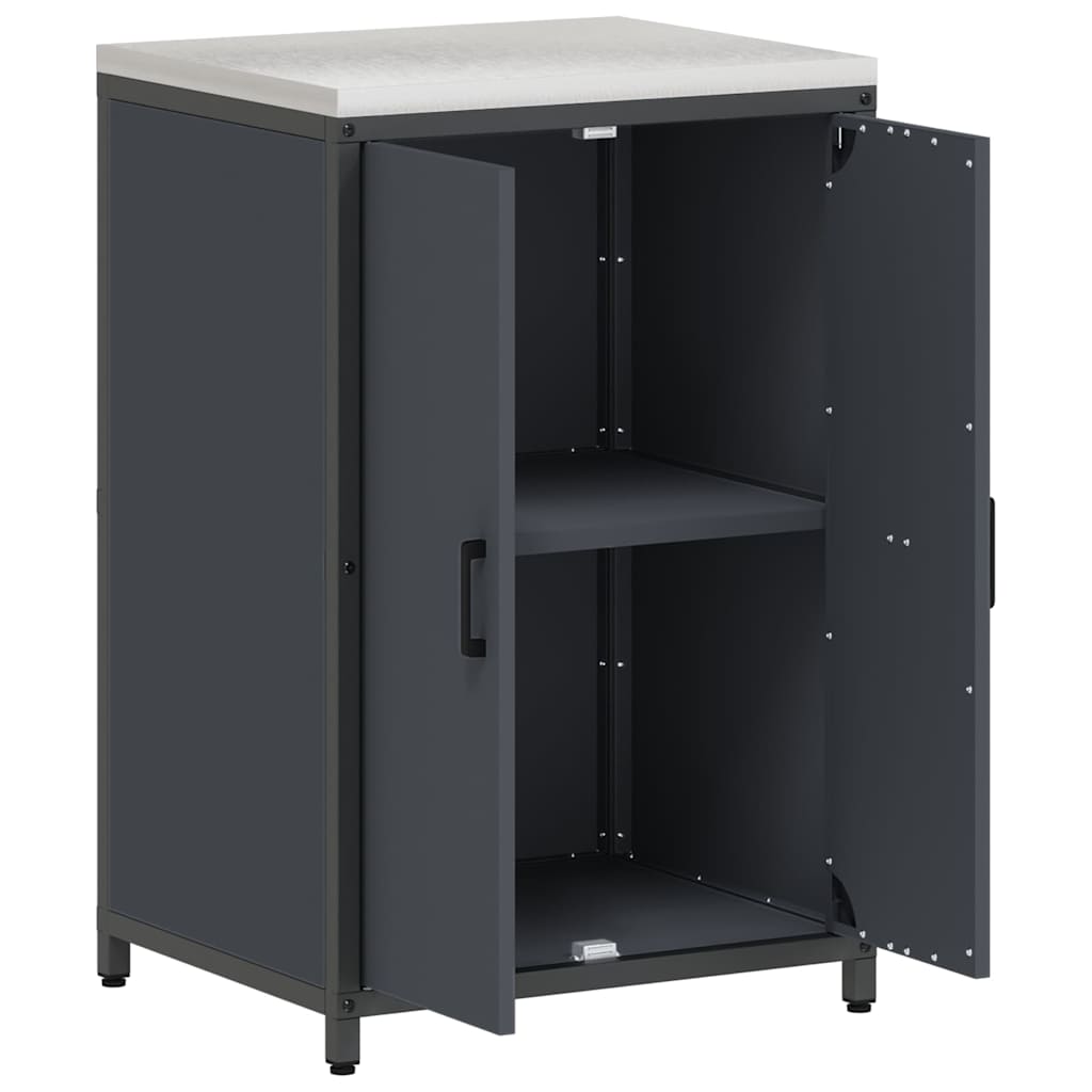 Kitchen Storage with Shelf Anthracite 60 x 50 x 92 cm Steel