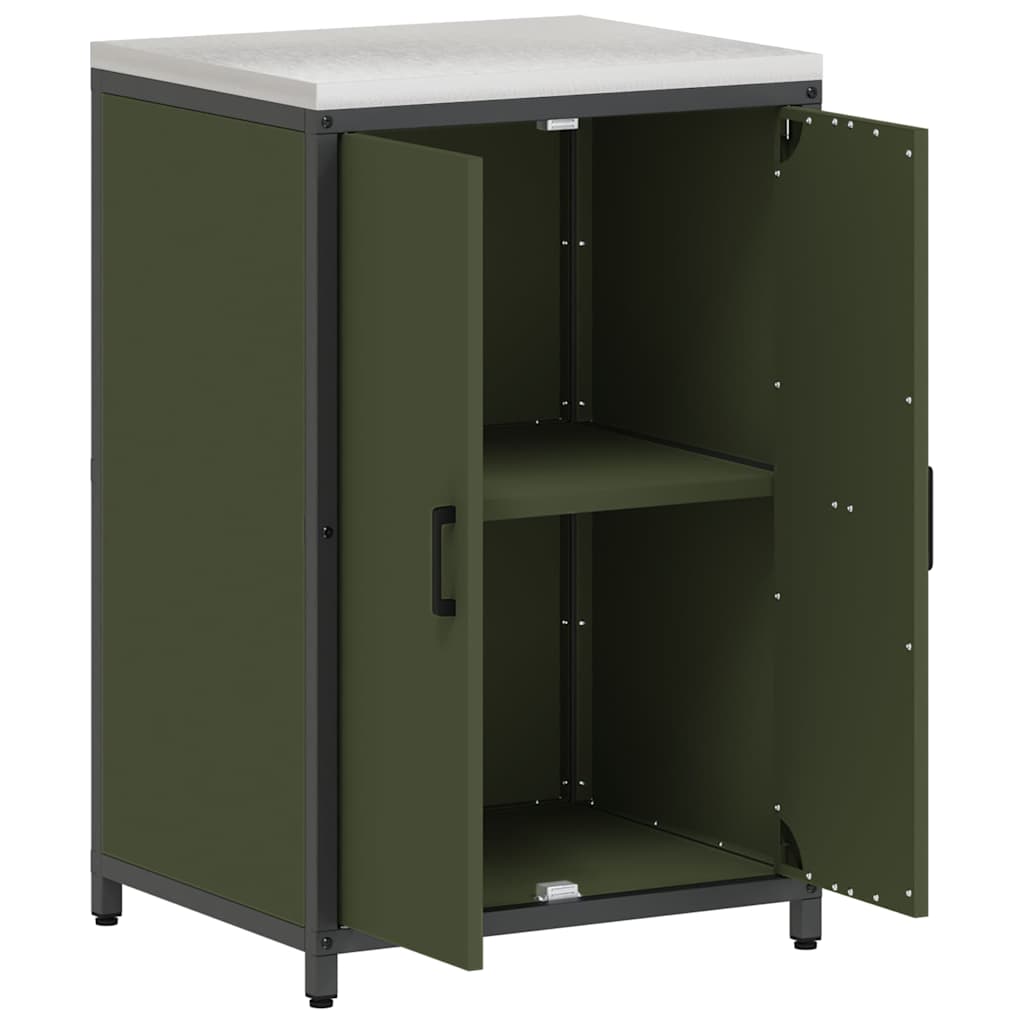 Kitchen Storage with Shelf Olive Green 60 x 50 x 92 cm Steel