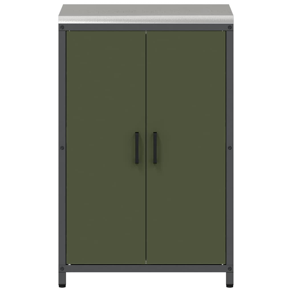 Kitchen Storage with Shelf Olive Green 60 x 50 x 92 cm Steel