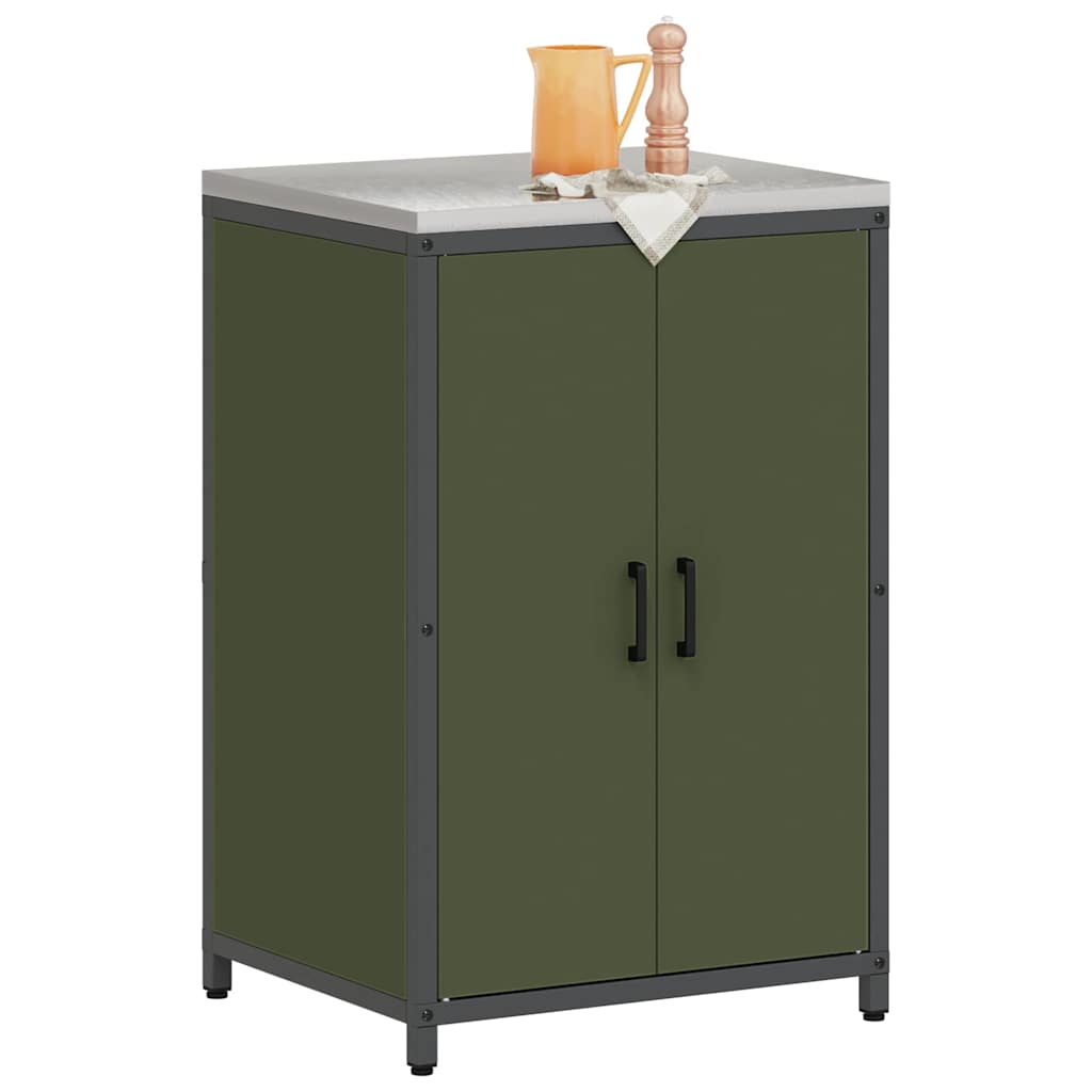 Kitchen Storage with Shelf Olive Green 60 x 50 x 92 cm Steel