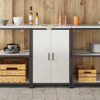 Kitchen Storage with Shelf Silver 60 x 50 x 92 cm Steel