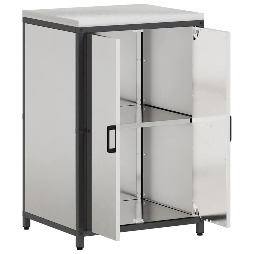 Kitchen Storage with Shelf Silver 60 x 50 x 92 cm Steel