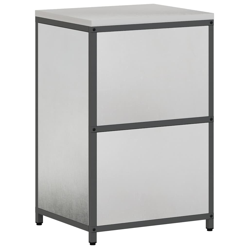 Kitchen Storage with Shelf Silver 60 x 50 x 92 cm Steel