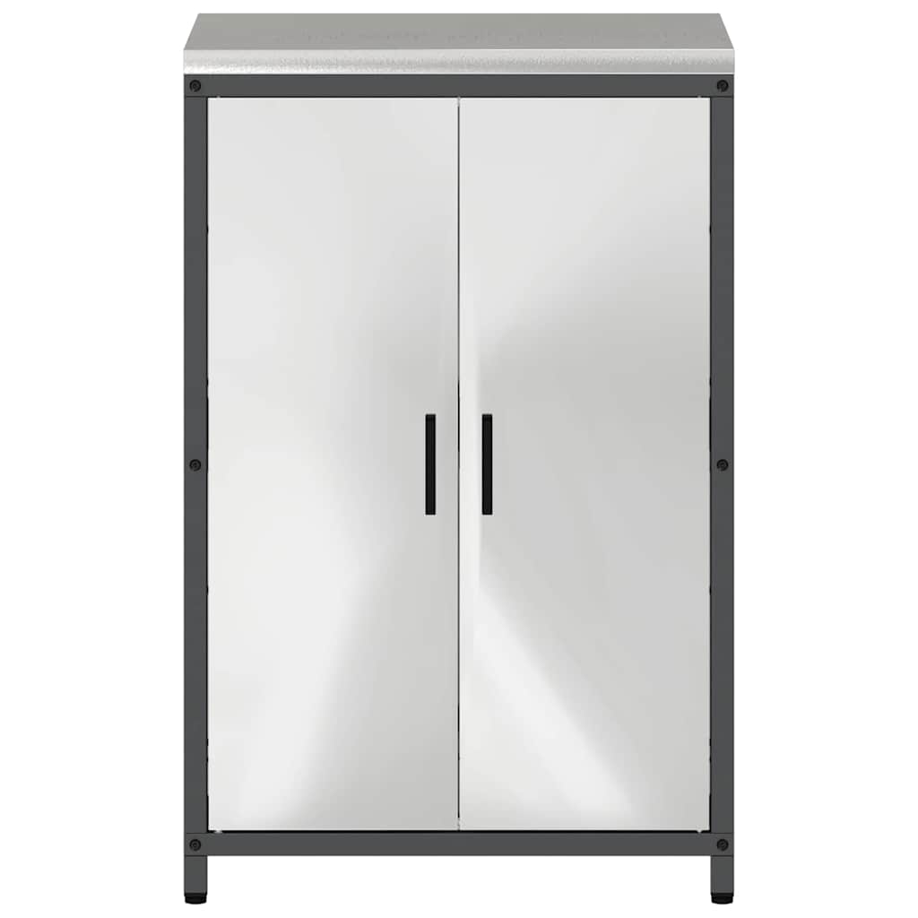 Kitchen Storage with Shelf Silver 60 x 50 x 92 cm Steel