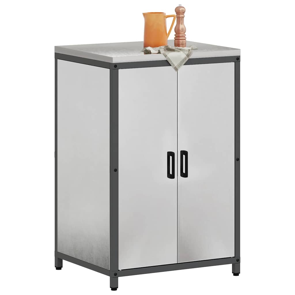 Kitchen Storage with Shelf Silver 60 x 50 x 92 cm Steel