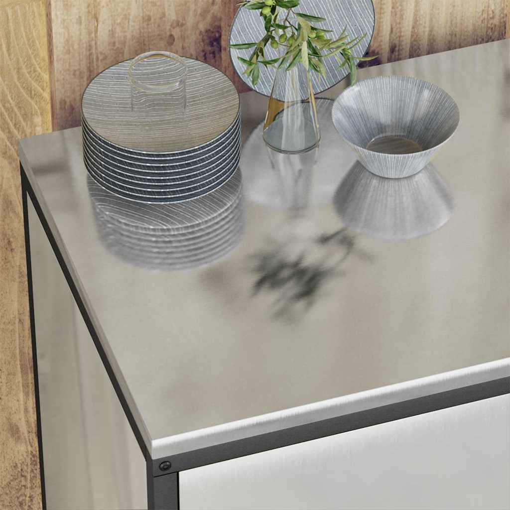 Kitchen Storage with Shelf Silver 60 x 50 x 92 cm Steel